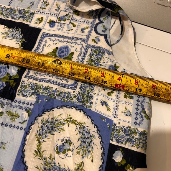 Abercrombie & Fitch Floral Patchwork Mini Dress XSP Resort Boho Whimsical 70s - Picture 8 of 10